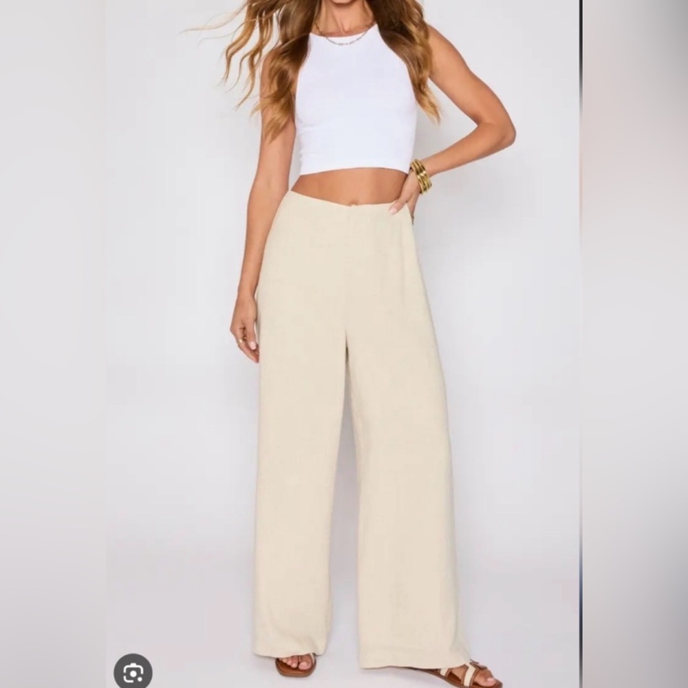 Vici Cream Wide-Leg Pants